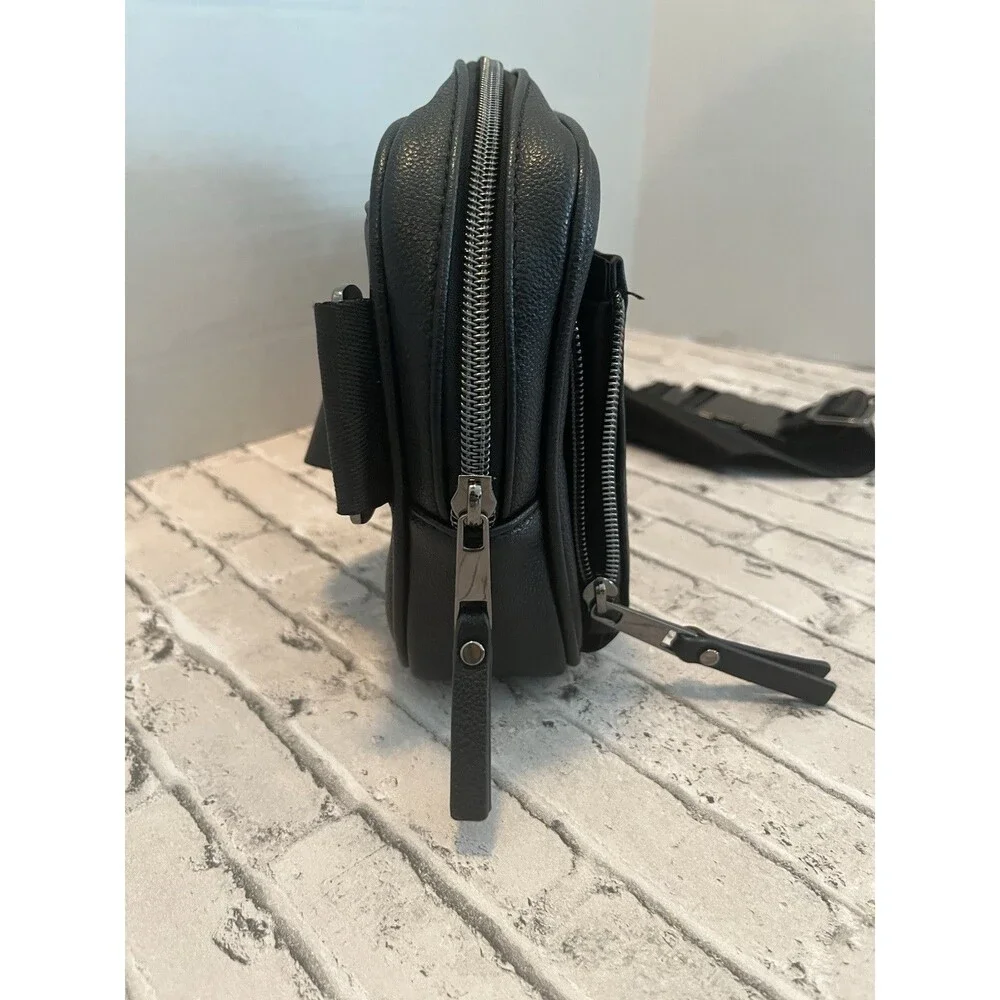 ayla & co Black Leather Belt Bag